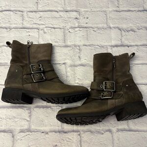 UGG Dark Gray Combat Boots with Buckles